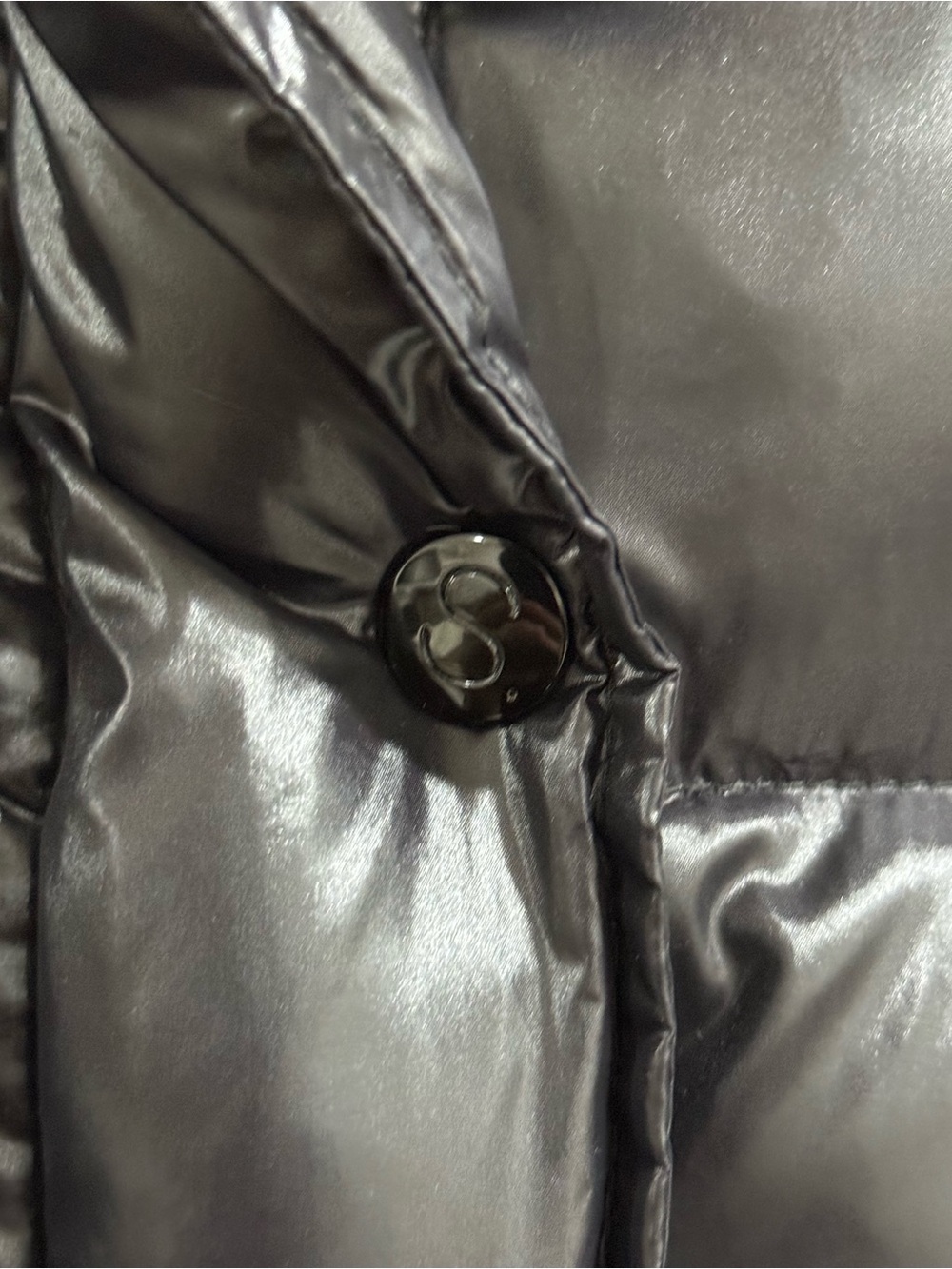 S13 NY Womenโs Hooded Long Puffer Coat Black Lined Sz M - Picture 4 of 6